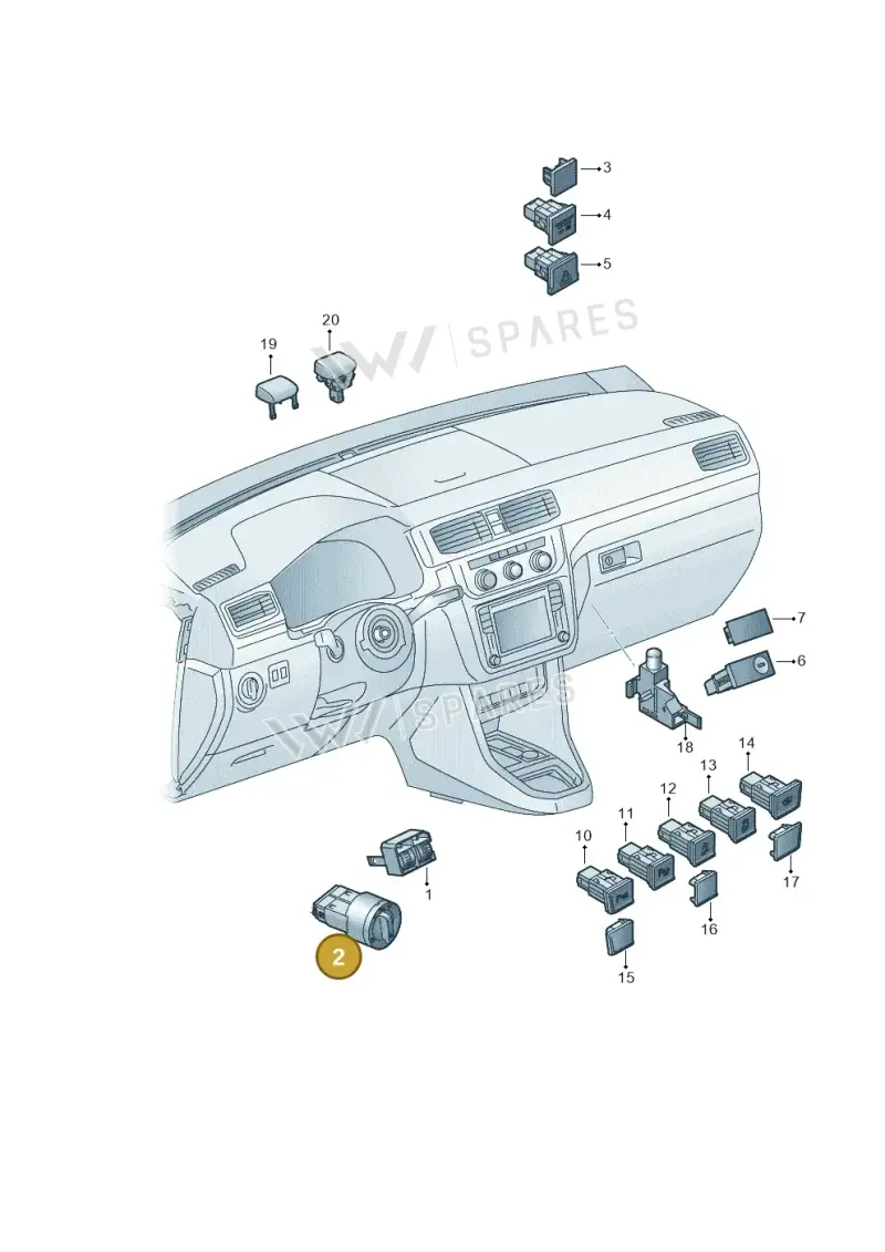 3C8941431BXSH — Volkswagen Caddy kombi (2015-2020) diagram 866941500, position 2
