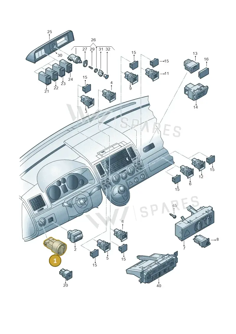 3C8941431KXSH — Volkswagen Transp. dropside (2011-2015) diagram 611941520, position 1