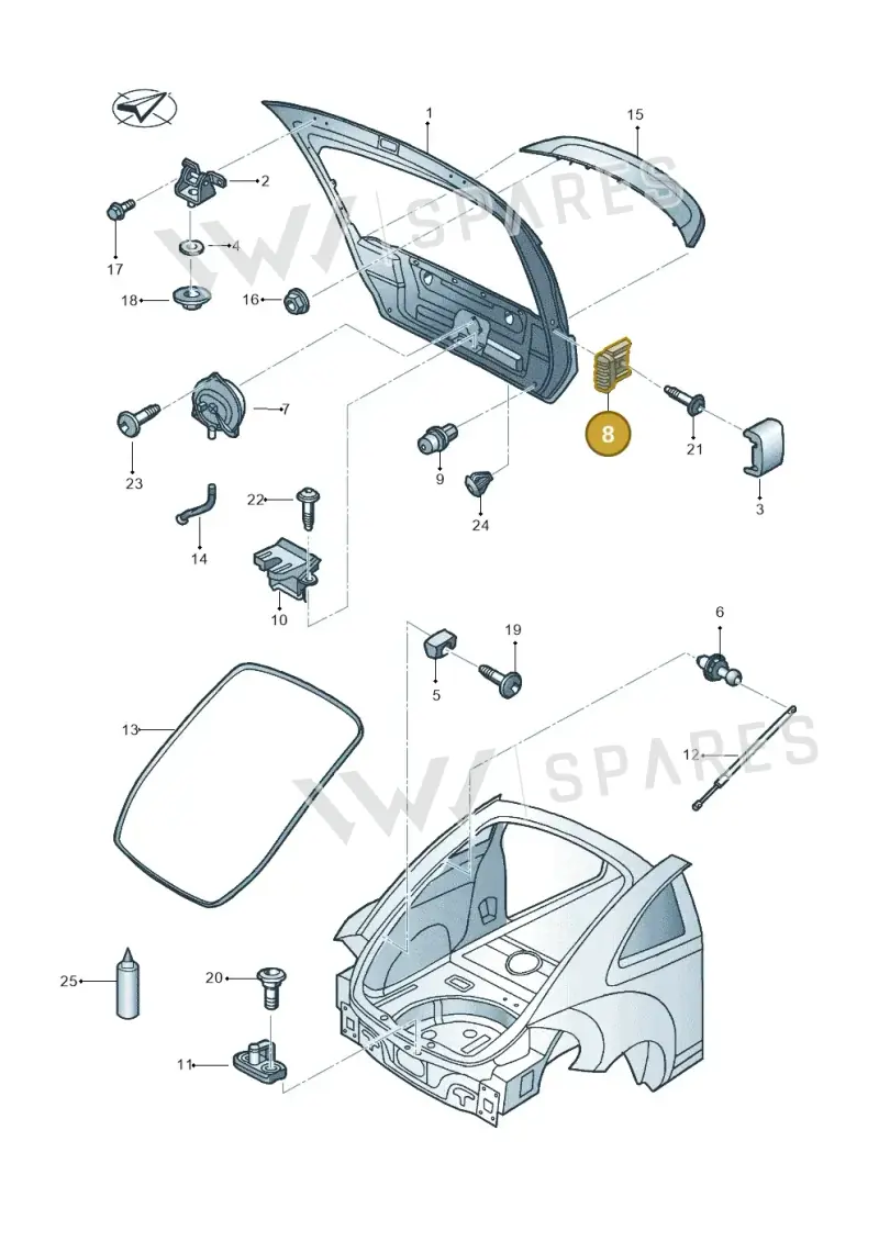 3C9827499A9B9 — Volkswagen Beetle (2016-2019) diagram 801827200, position 8