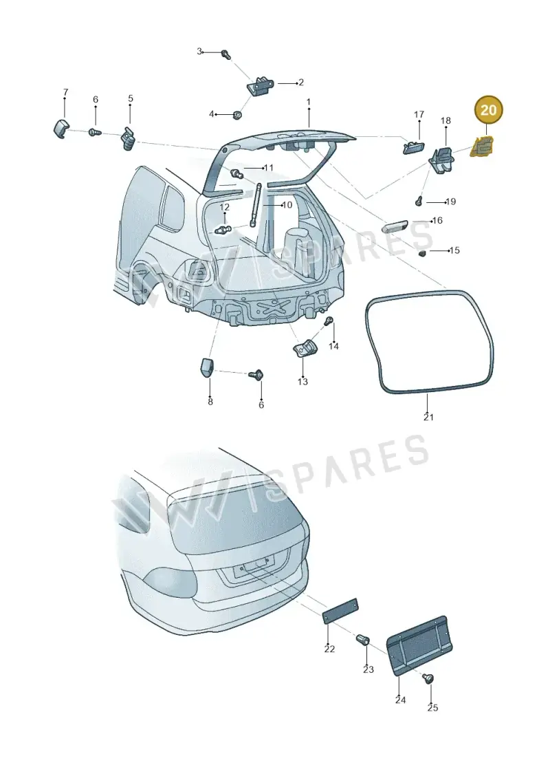 3C9827645A9B9 — Volkswagen Jetta variant (2009-2014) diagram 684827200, position 20