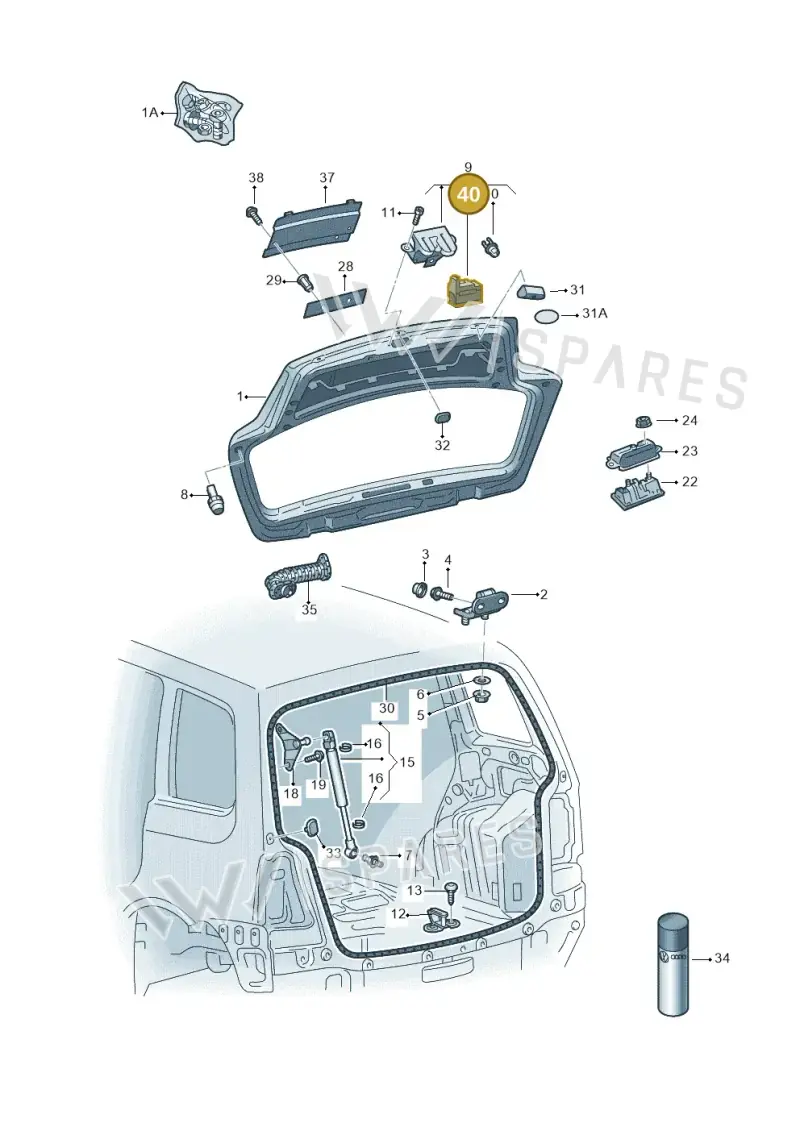 3C9827645A9B9 — Volkswagen Touran 2.0 (2010-2015) diagram 694827300, position 40