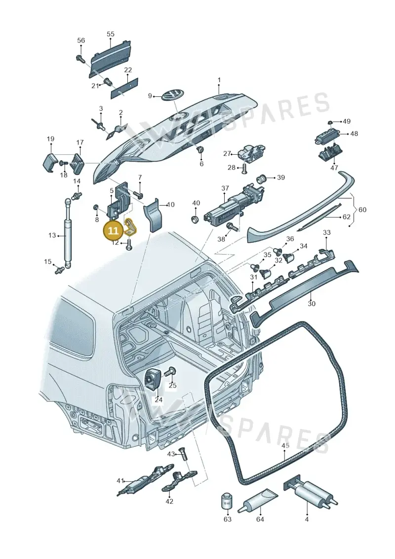 3C9827830C — Volkswagen Passat saloon (2010-2015) diagram 702827300, position 11