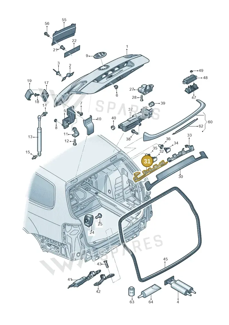 3C9827875A — Volkswagen Passat saloon (2010-2015) diagram 702827300, position 31