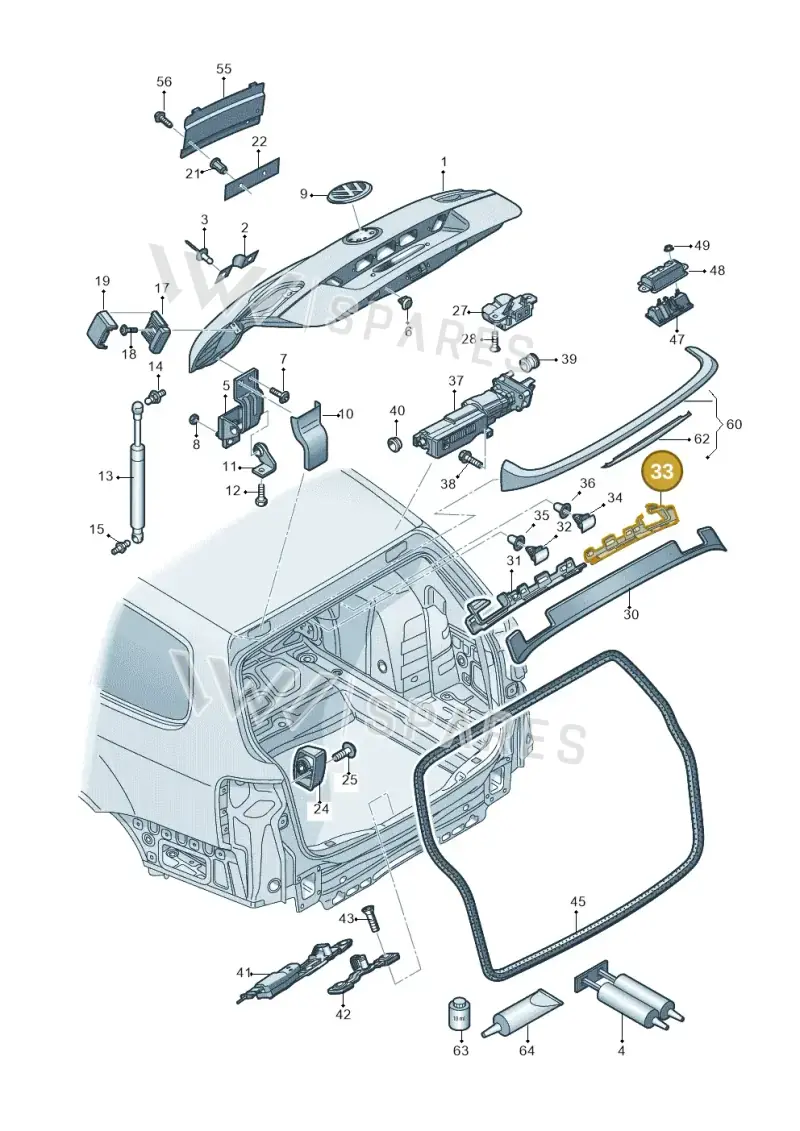 3C9827876A — Volkswagen Passat saloon (2010-2015) diagram 702827300, position 33
