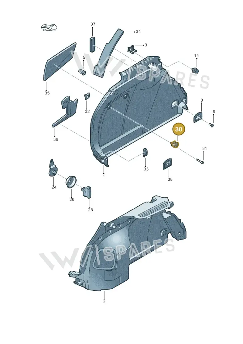 3C98671602ZZ — Volkswagen Jetta variant (2009-2014) diagram 684867900, position 30