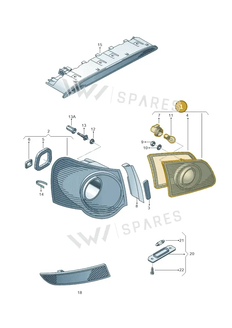 3C9945093A — Volkswagen Passat estate (2008-2011) diagram 460945010, position 1