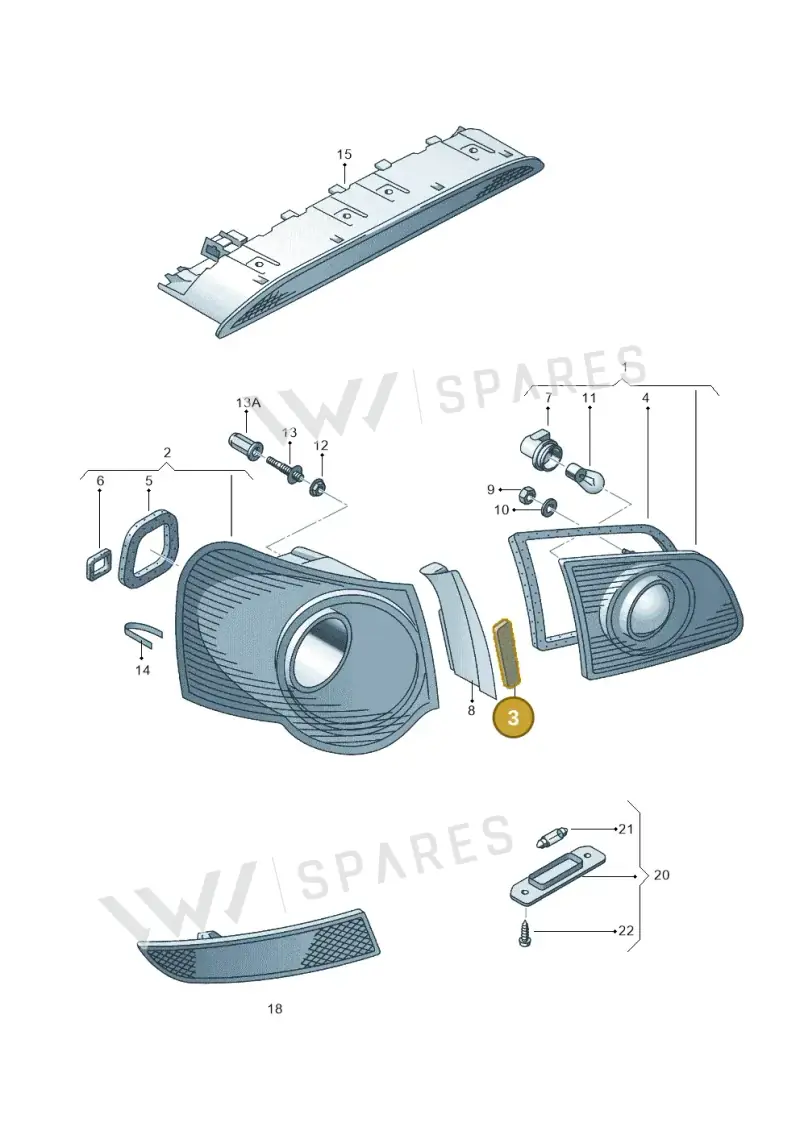 3C9945106 — Volkswagen Passat estate (2008-2011) diagram 460945010, position 3