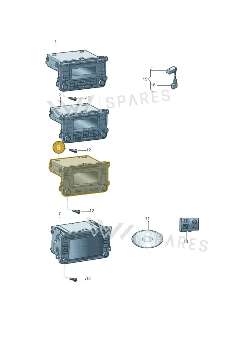 3CD035682A — Volkswagen Tiguan (2009-2019) diagram 876035000, position 5