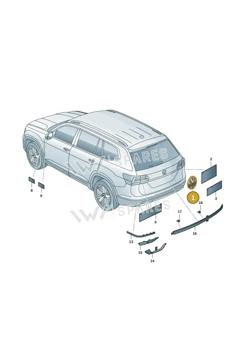 3CM853630DPJ — Volkswagen Atlas Cross Sport (2023-) diagram 3cm853050, position 1