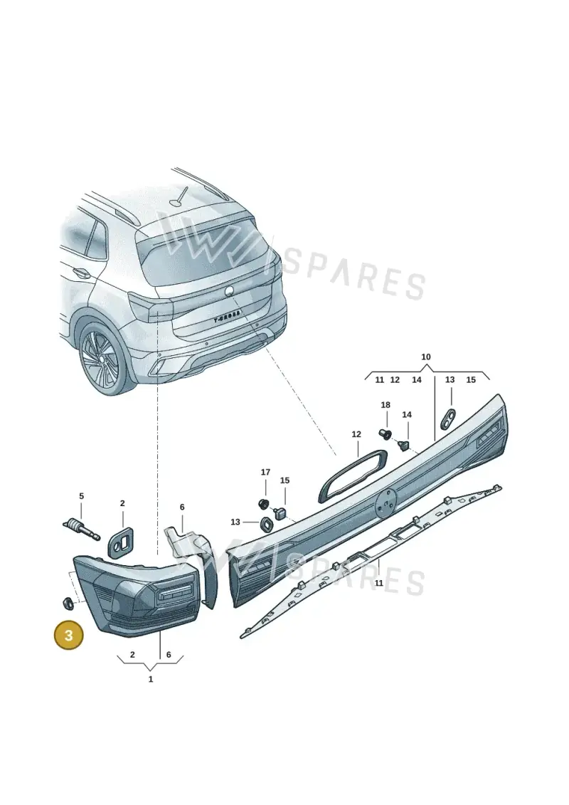 3CN945229 — Volkswagen T-Cross 1,0 (2019-) diagram 581945005, position 3