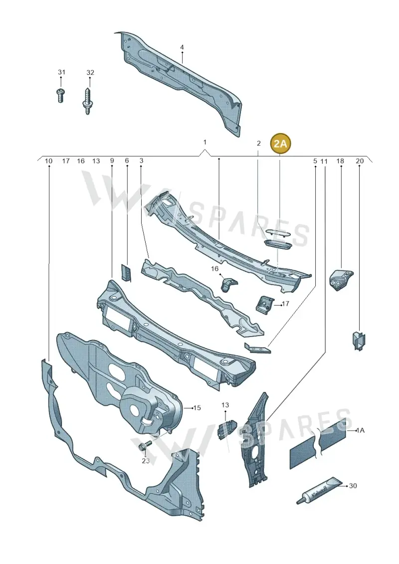 3D0000289 — Volkswagen Polo 1.4 BlueMotion (2014-2017) diagram 672803150, position 2A