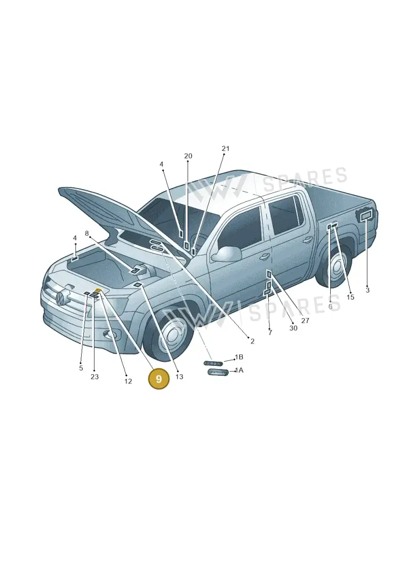 3D0010816T — Volkswagen Amarok twin cab (2016-2022) diagram 683010000, position 9