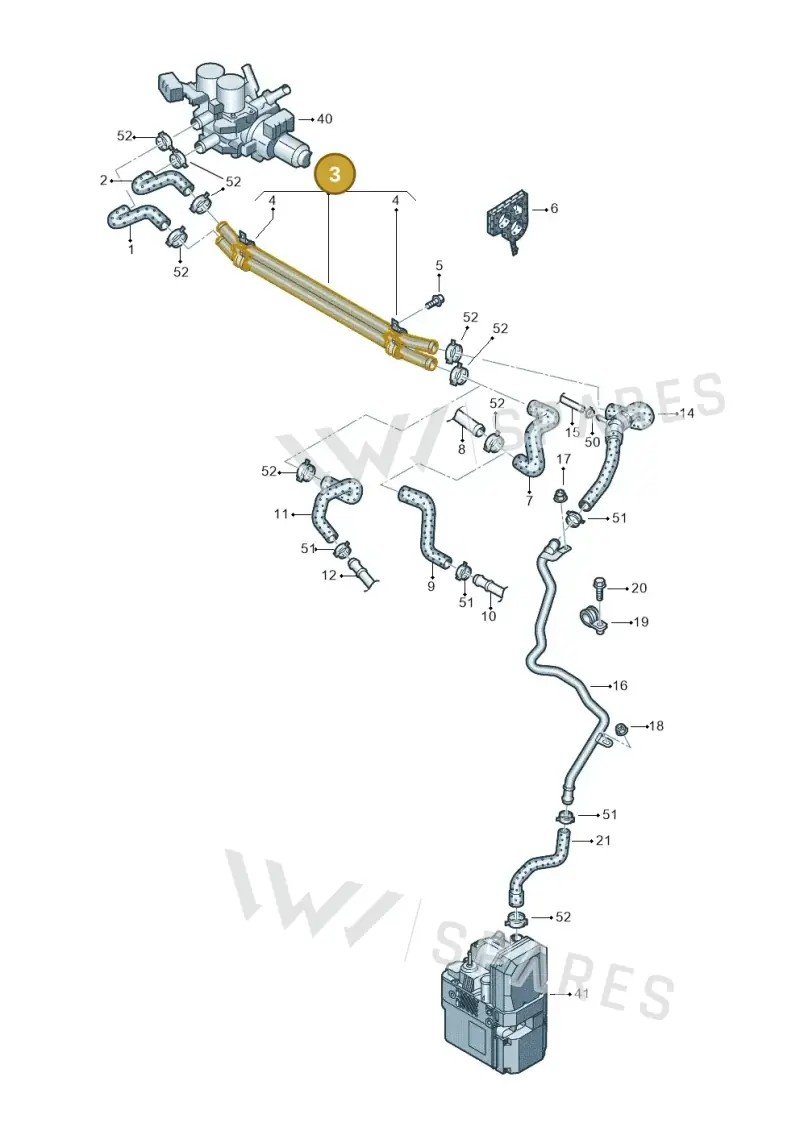 3D0121065EQ — Volkswagen Phaeton 4motion (2010-2016) diagram 258121470, position 3