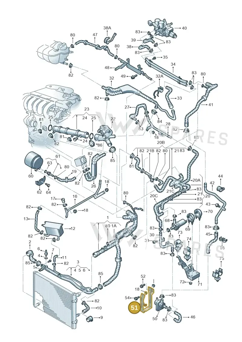 3D0121079M — Volkswagen PHAETON                08> (2007-) diagram 258121300, position 51