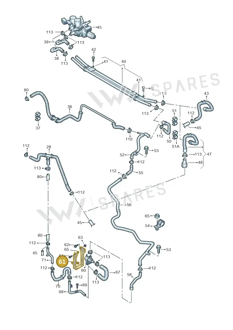 3D0121079M — Volkswagen Phaeton 4motion (2010-2016) diagram 258121410, position 61