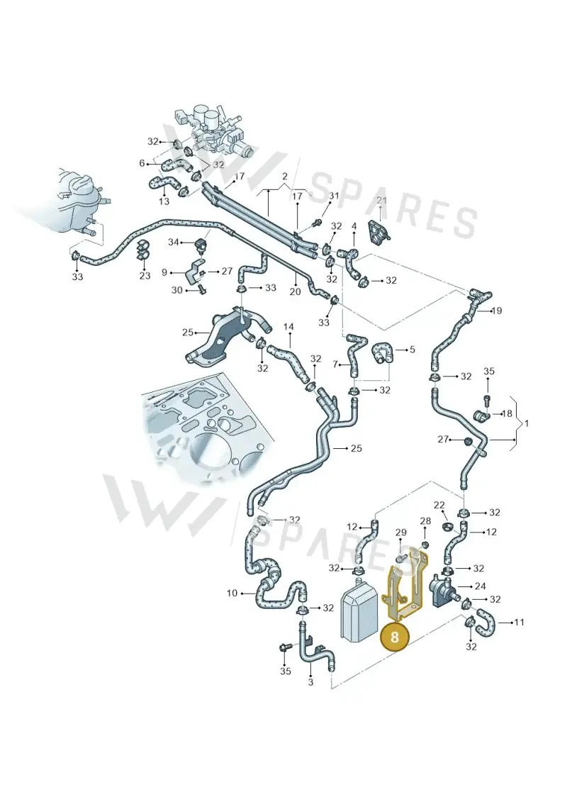 3D0121079M — Volkswagen Phaeton (lang) (2003-2006) diagram 258121610, position 8
