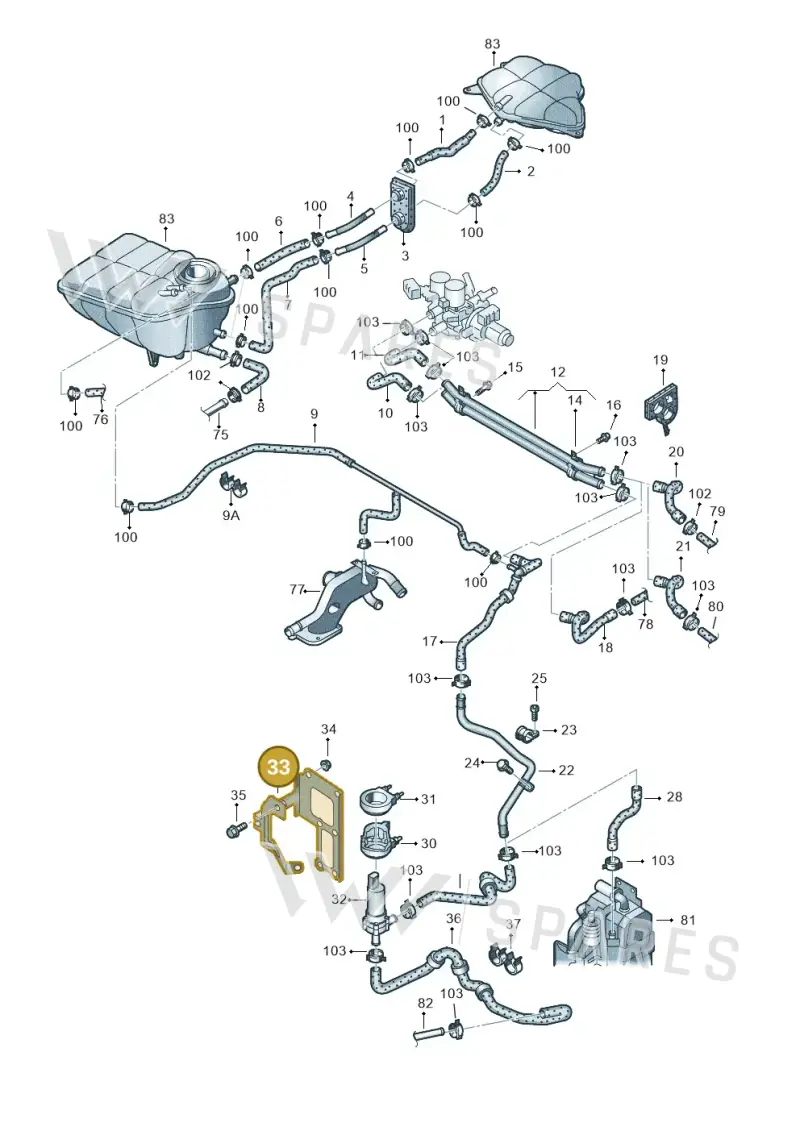 3D0121079M — Volkswagen Phaeton 4motion (2010-2016) diagram 258121630, position 33
