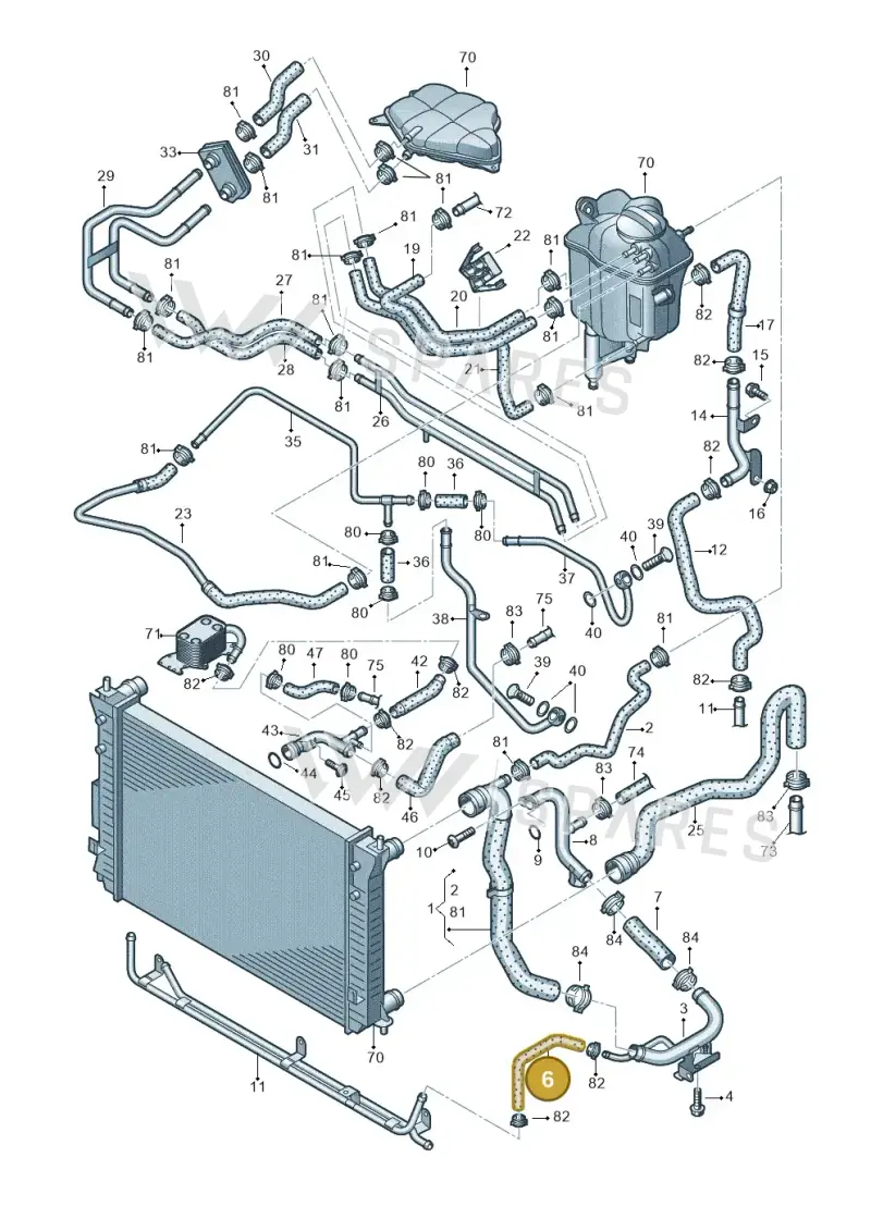 3D0121096H — Volkswagen Phaeton 4motion (2010-2016) diagram 631121460, position 6