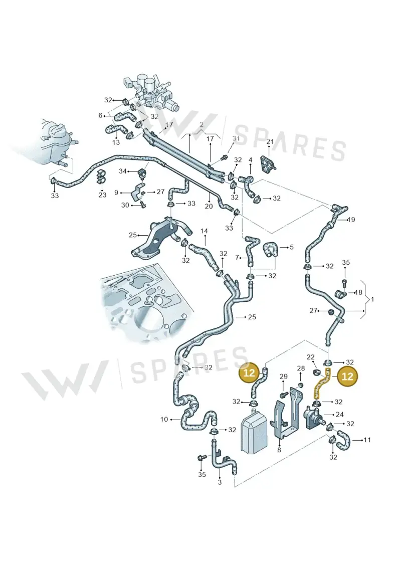 3D0121157BB — Volkswagen Phaeton (lang) (2003-2006) diagram 258121610, position 12