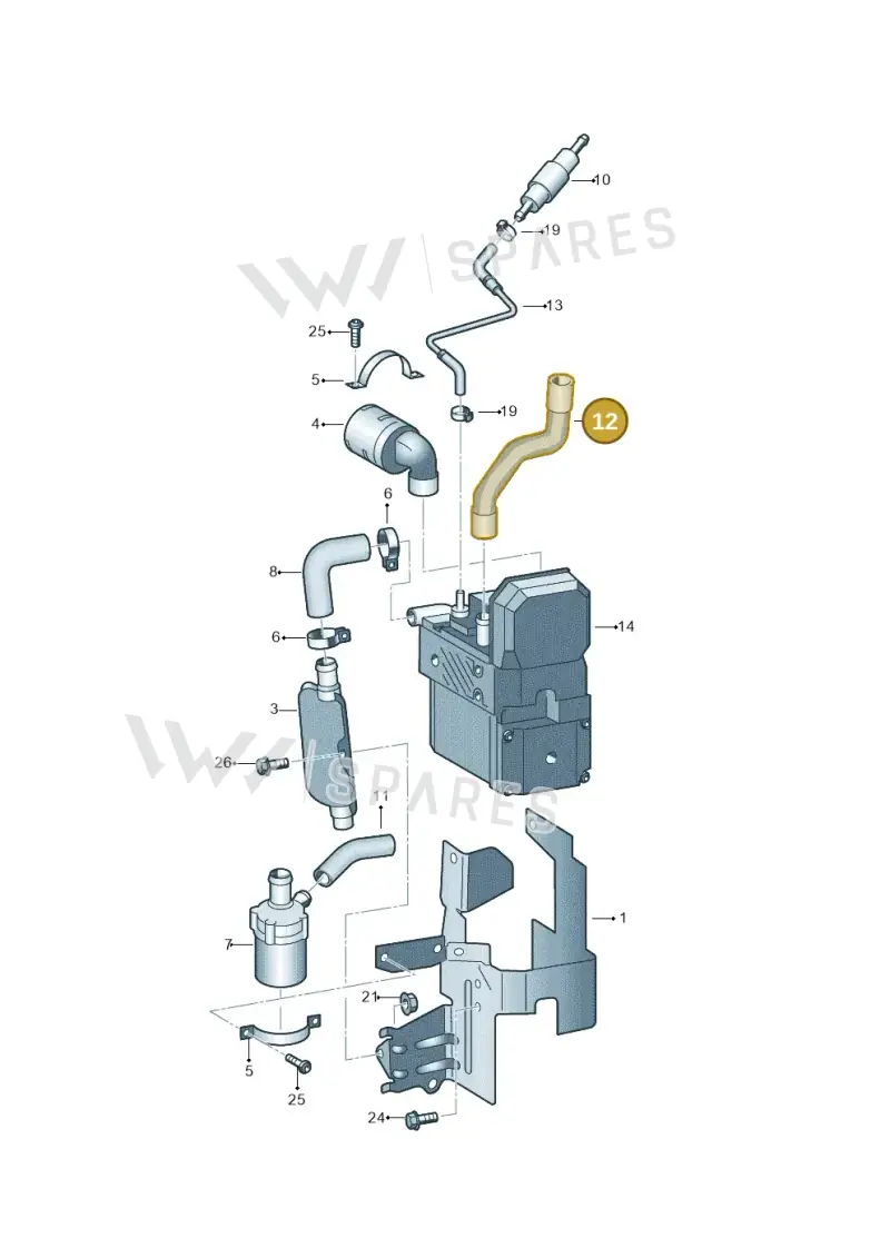 3D0121157G — Volkswagen Phaeton 4motion (2010-2016) diagram 258261460, position 12