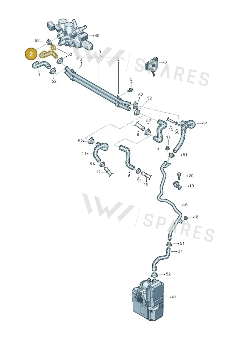 3D0121157H — Volkswagen Phaeton 4motion (2010-2016) diagram 258121470, position 2