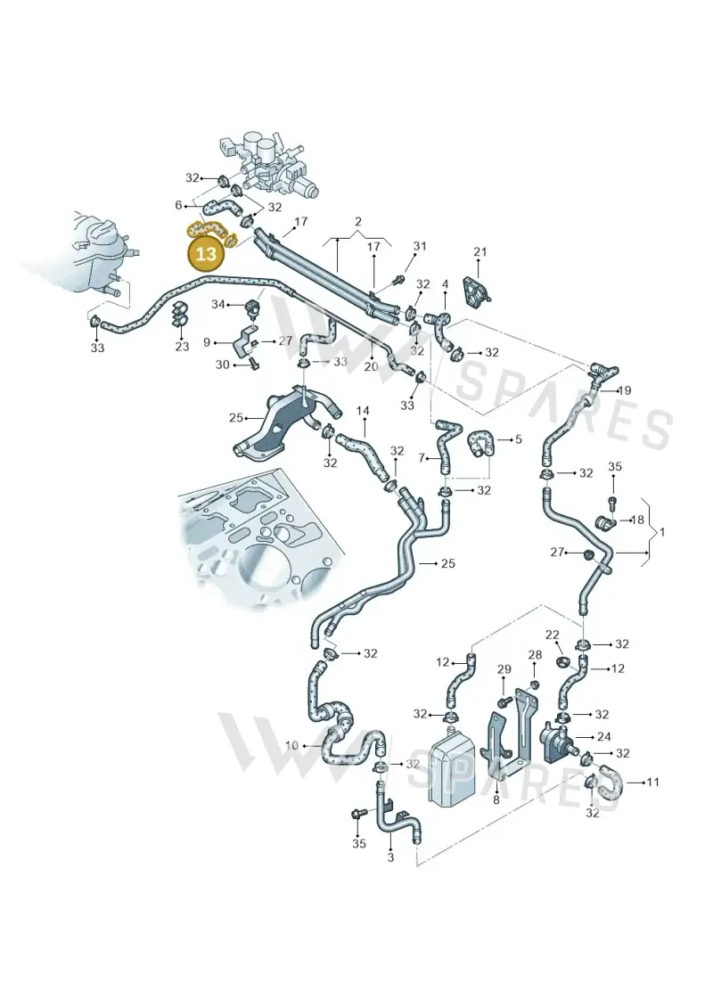3D0121157H — Volkswagen Phaeton (lang) (2003-2006) diagram 258121610, position 13