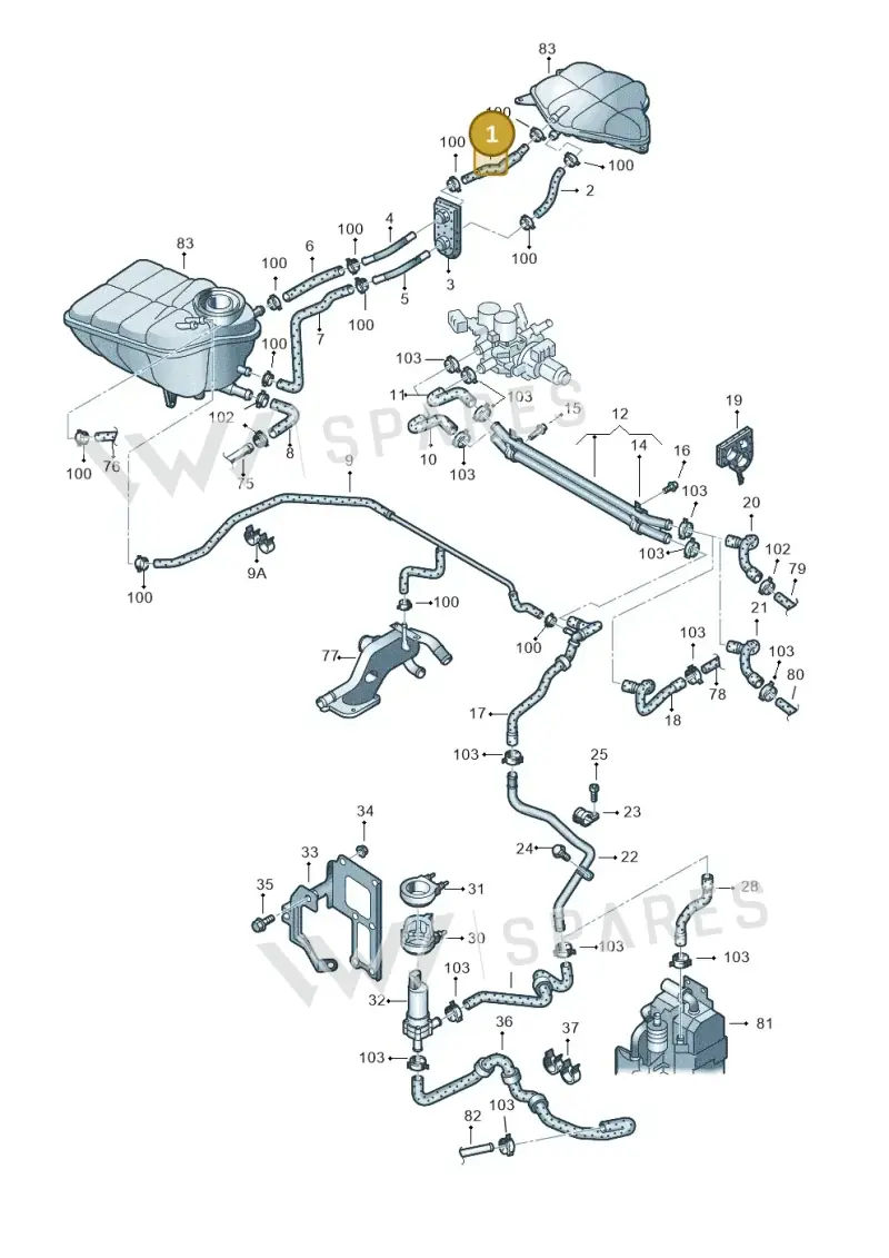 3D0121447A — Volkswagen Phaeton 4motion (2010-2016) diagram 258121630, position 1