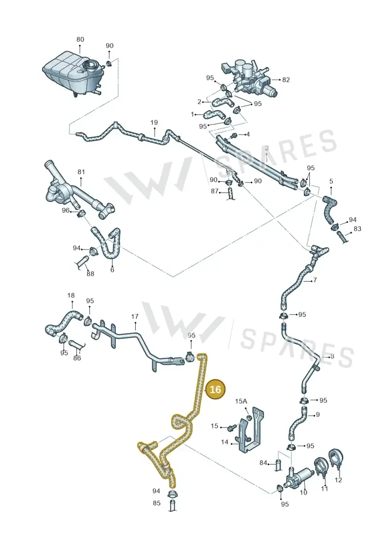 3D0122157AJ — Volkswagen Phaeton 4motion (2010-2016) diagram 667121310, position 16
