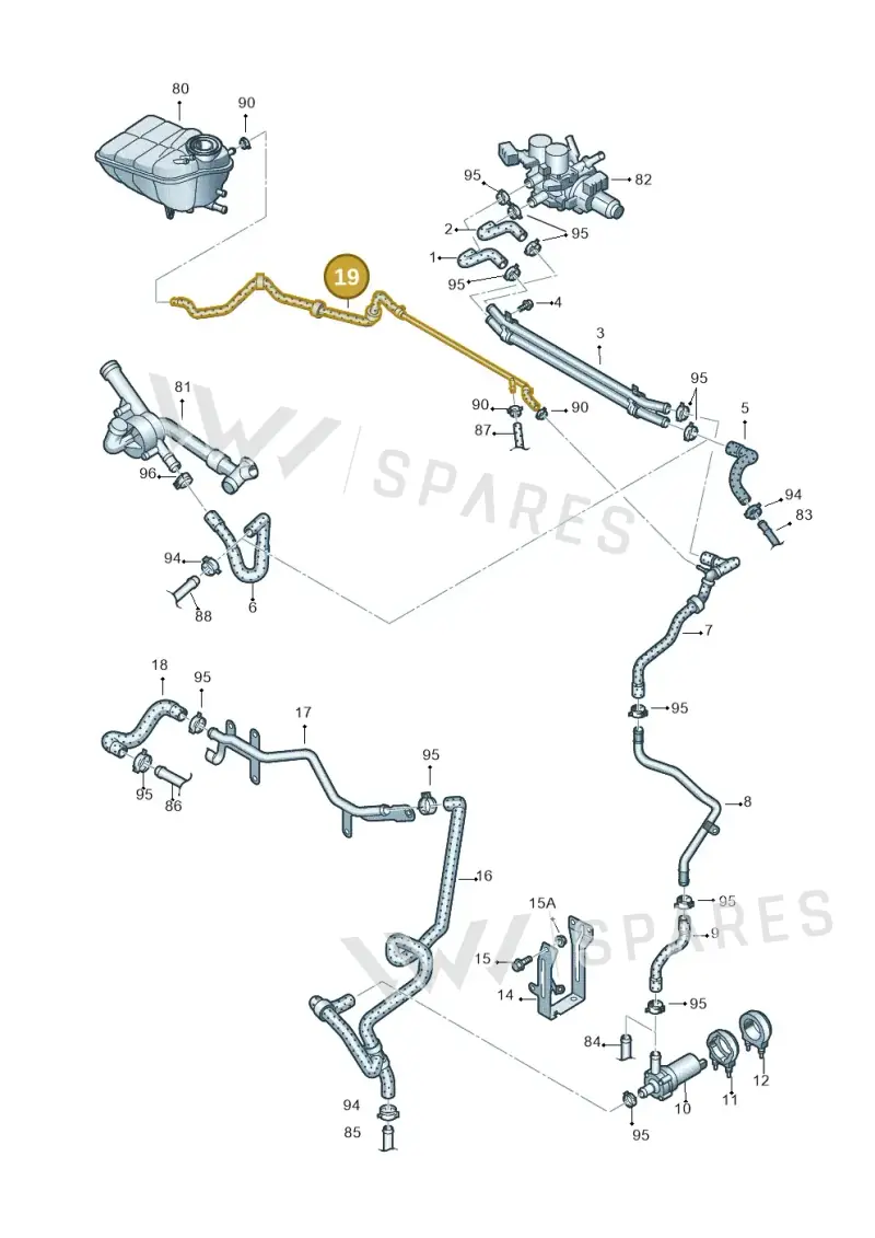 3D0122447DC — Volkswagen Phaeton 4motion (2010-2016) diagram 667121310, position 19