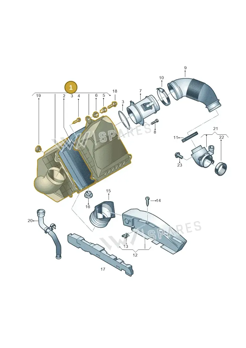 3D0129607DC — Volkswagen Phaeton 4motion (2010-2016) diagram 631129100, position 1