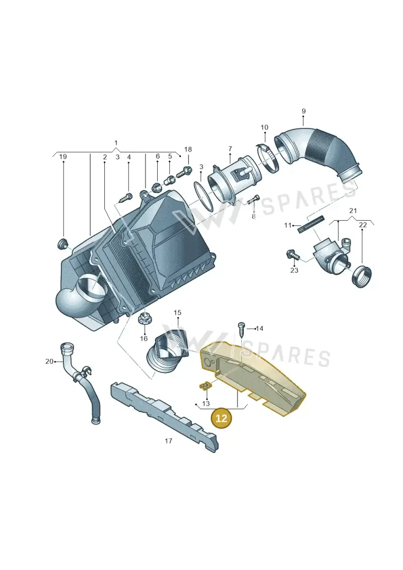 3D0129617AP — Volkswagen Phaeton 4motion (2010-2016) diagram 631129100, position 12