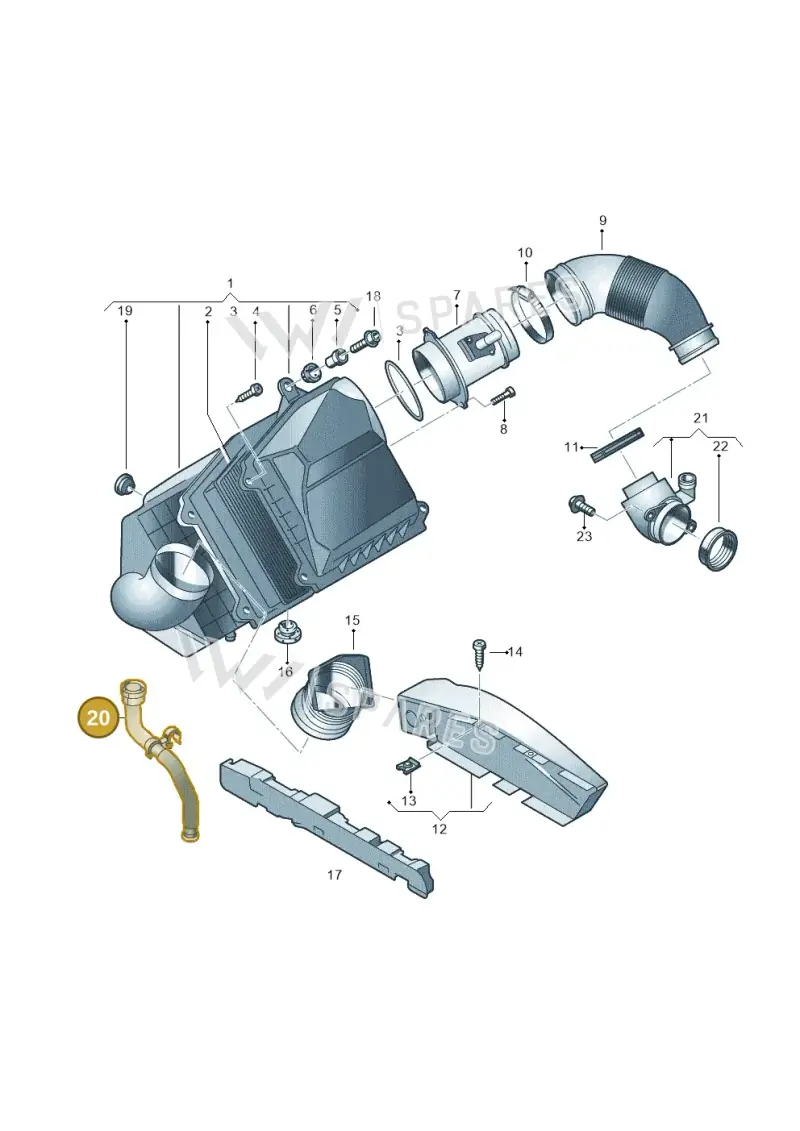 3D0129653A — Volkswagen Phaeton 4motion (2010-2016) diagram 631129100, position 20