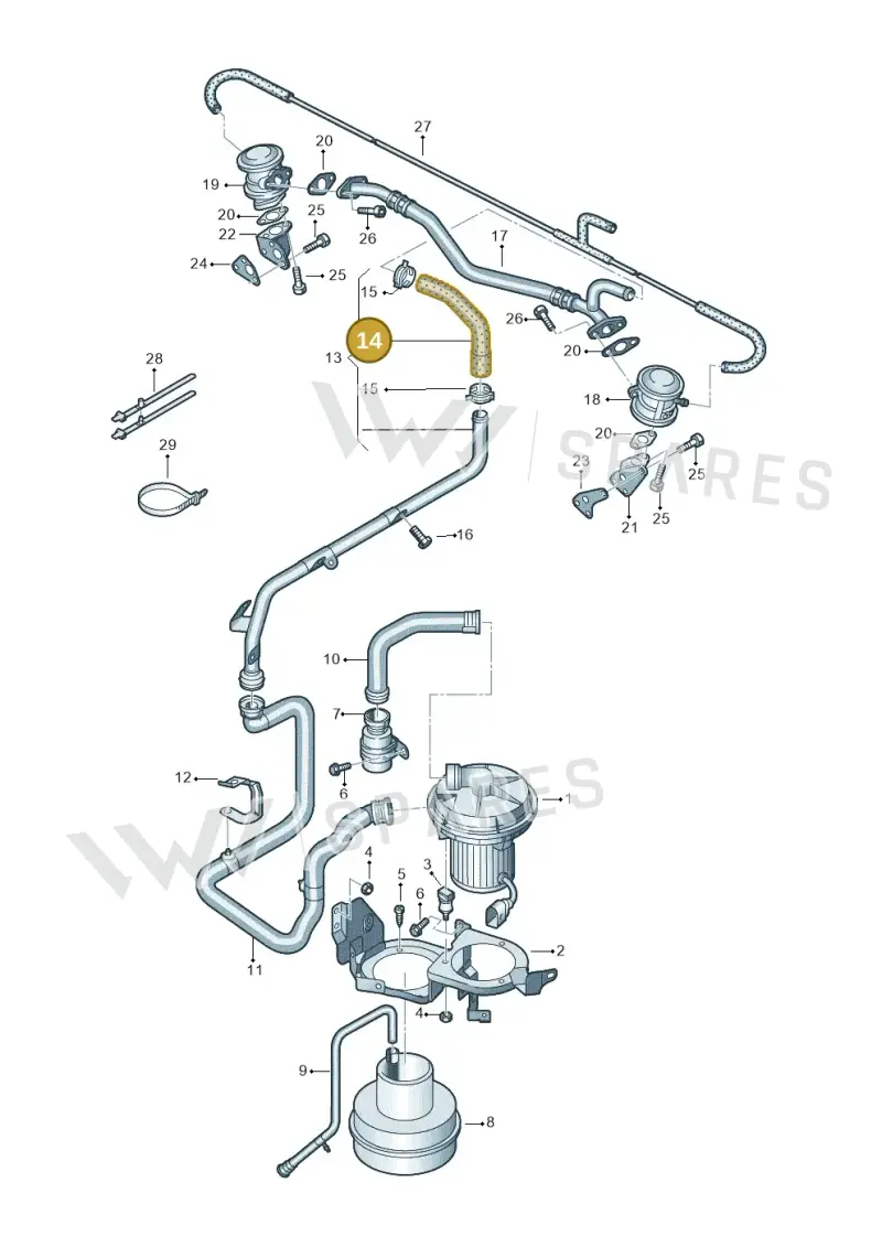 3D0131849 — Volkswagen Phaeton 4motion (2010-2016) diagram 258131150, position 14