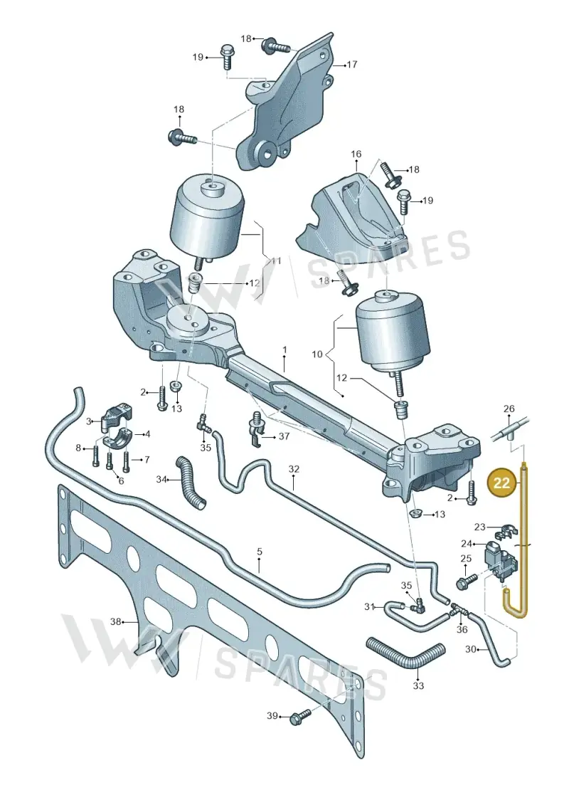 3D0133778D — Volkswagen Phaeton 4motion (2010-2016) diagram 710199400, position 22