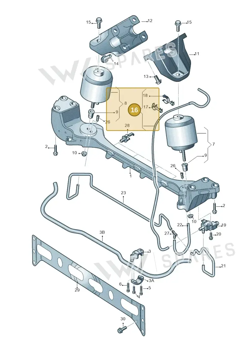 3D0133778F — Volkswagen Phaeton 4motion (2010-2016) diagram 258199350, position 16