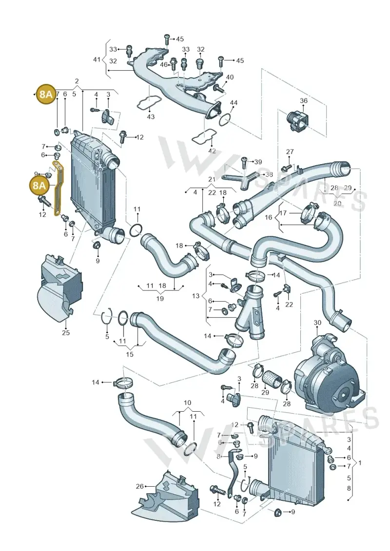 3D0145813 — Volkswagen Phaeton 4motion (2010-2016) diagram 710145800, position 8A