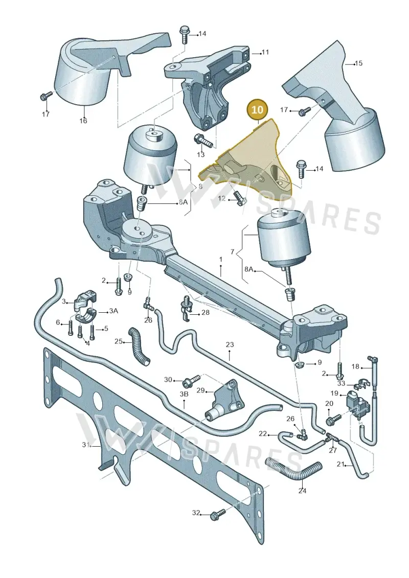 3D0199307AC — Volkswagen Phaeton 4motion (2008-2010) diagram 258199500, position 10