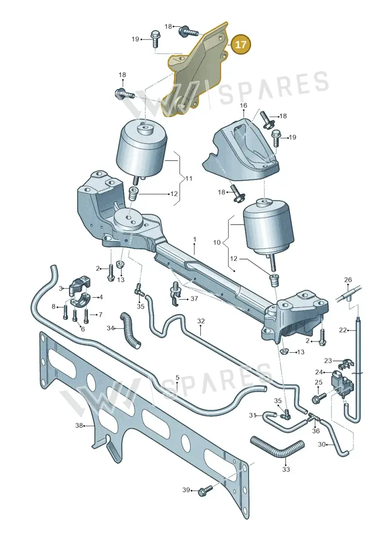3D0199308AP — Volkswagen Phaeton 4motion (2010-2016) diagram 710199400, position 17