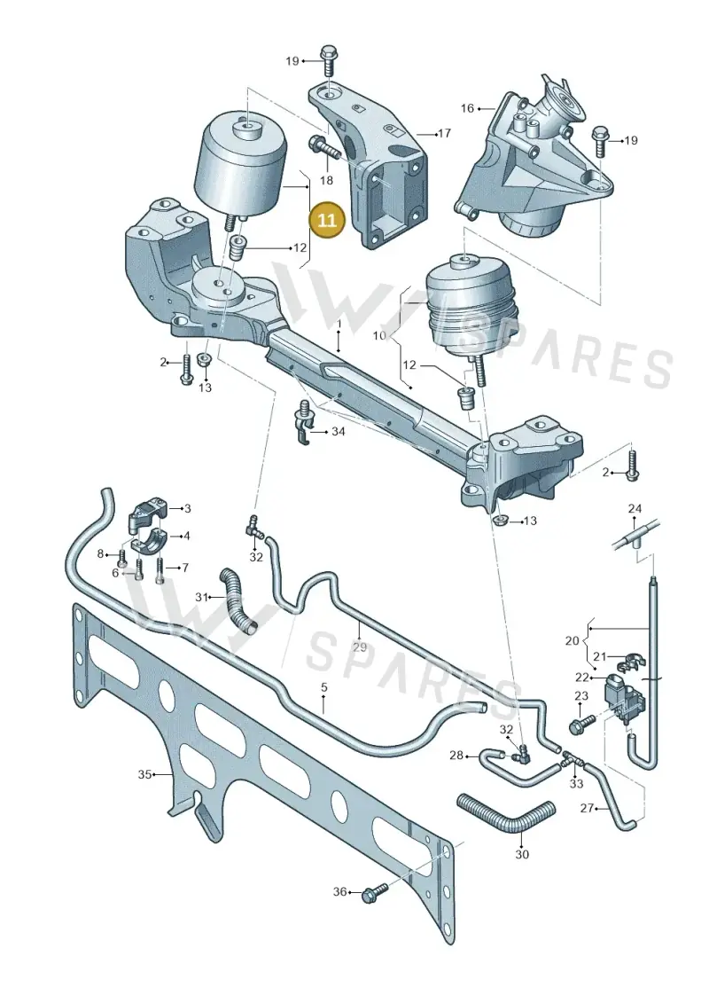 3D0199381S — Volkswagen Phaeton 4motion (2010-2016) diagram 710199300, position 11