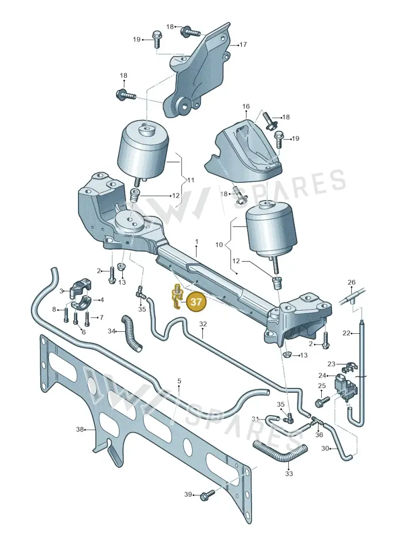 3D0199442 — Volkswagen Phaeton 4motion (2010-2016) diagram 710199400, position 37