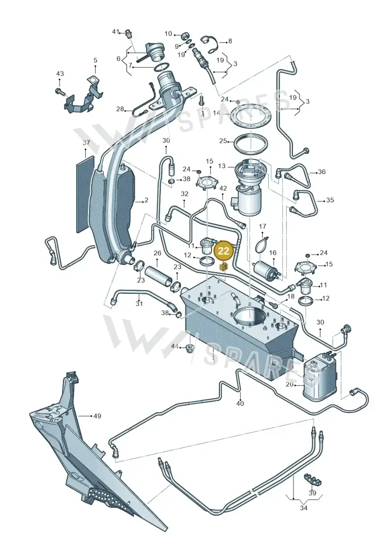 3D0201449M — Volkswagen Touran 2.0 (2010-2015) diagram 694201060, position 22
