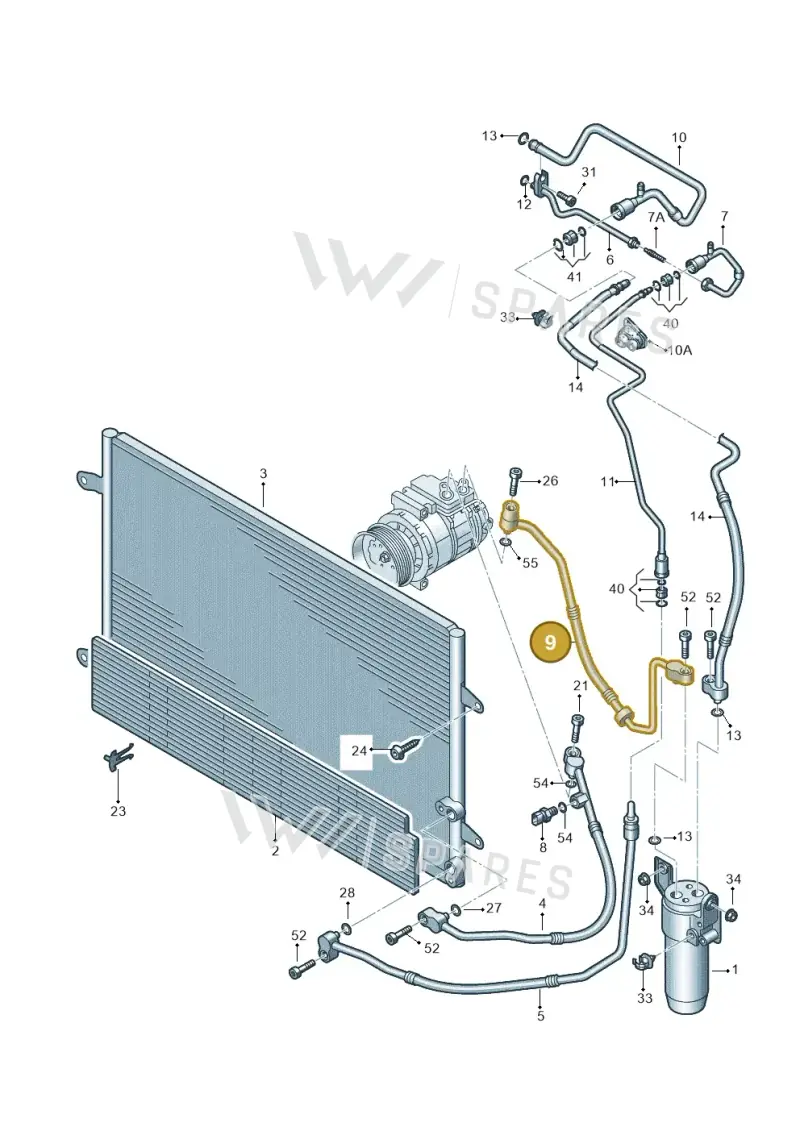 3D0260707AA — Volkswagen Phaeton 4motion (2010-2016) diagram 258260410, position 9