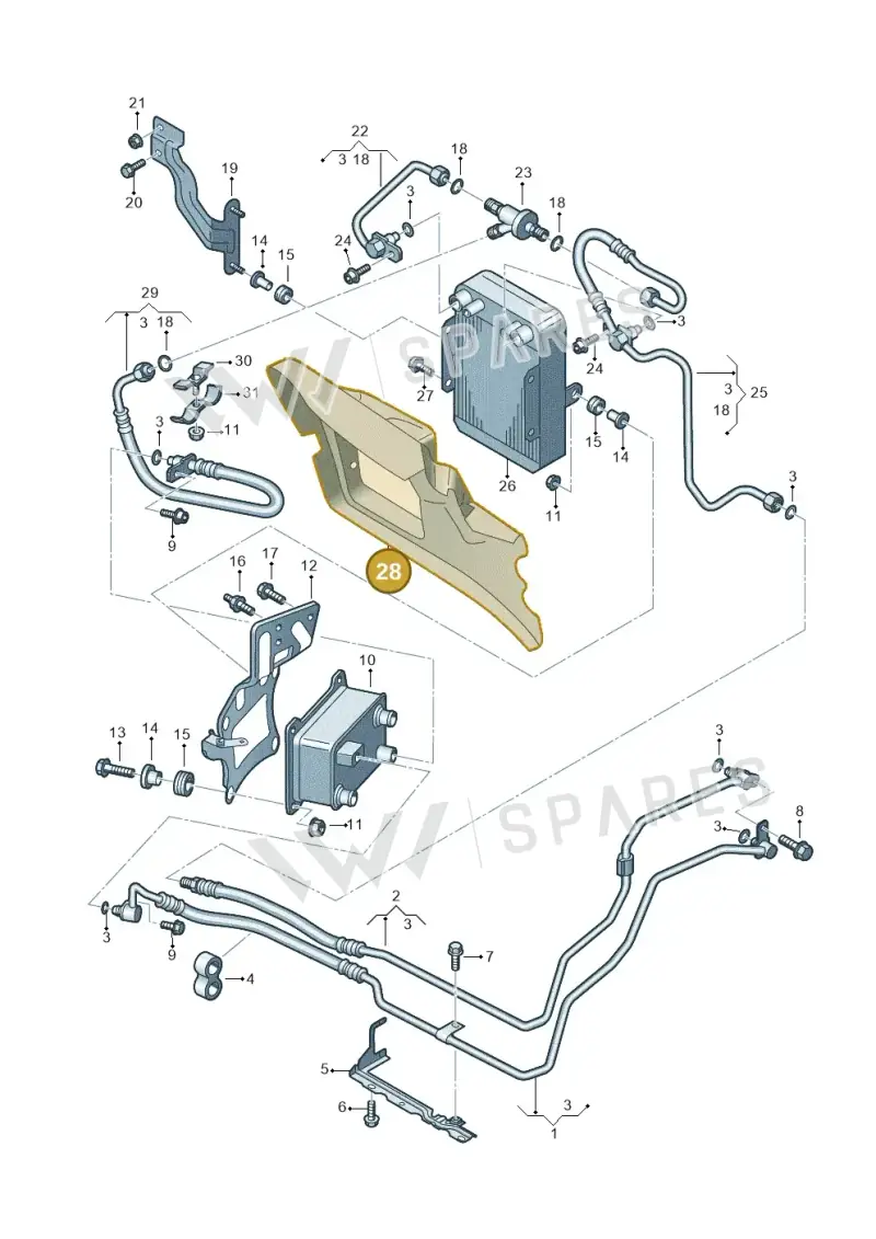 3D0317017 — Volkswagen Phaeton 4motion (2010-2016) diagram 710317510, position 28