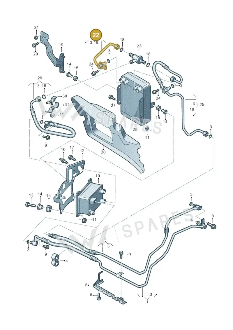 3D0317814E — Volkswagen Phaeton 4motion (2010-2016) diagram 710317510, position 22