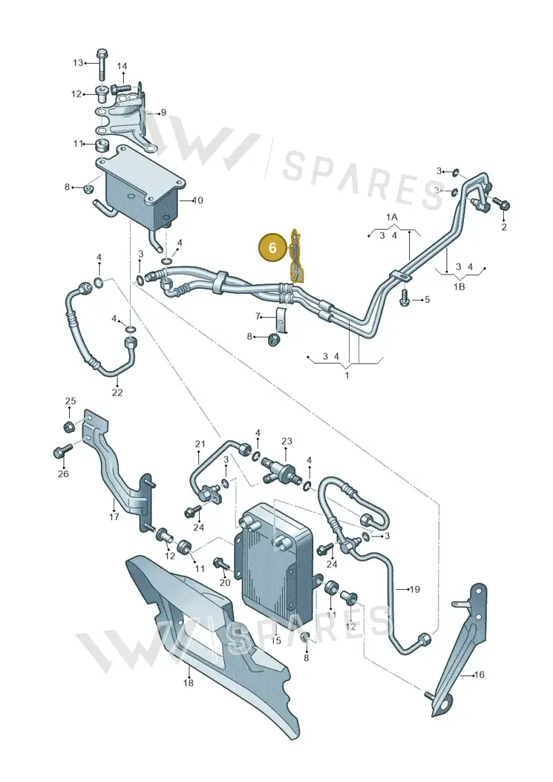 3D0317827AF — Volkswagen Phaeton 4motion (2008-2010) diagram 258317560, position 6