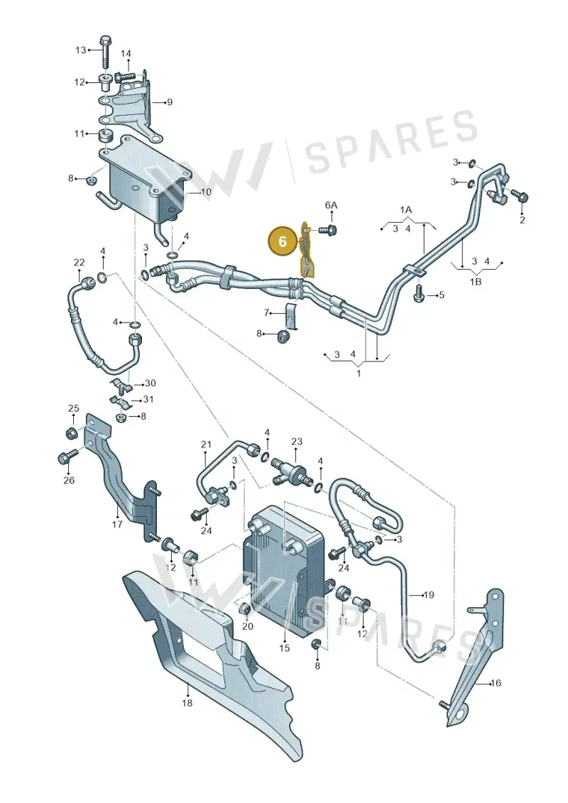 3D0317827AF — Volkswagen Phaeton 4motion (2010-2016) diagram 710317520, position 6