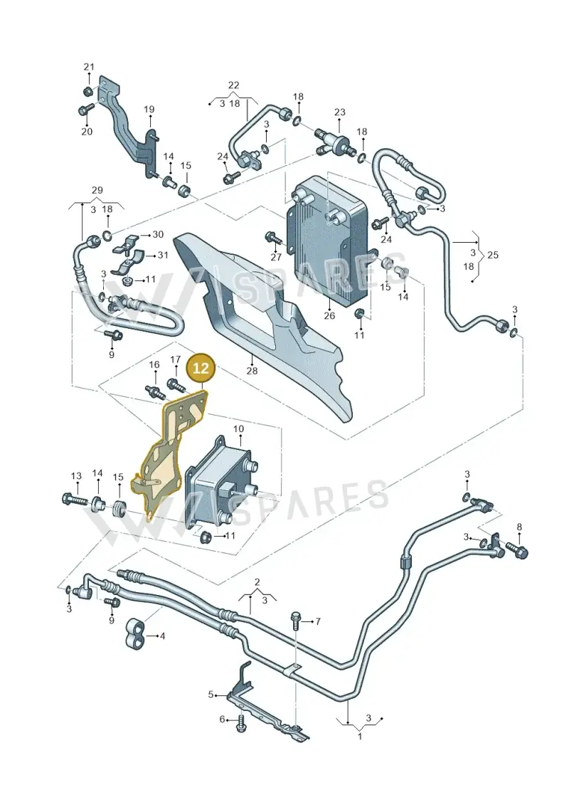 3D0317827AM — Volkswagen Phaeton 4motion (2010-2016) diagram 710317510, position 12