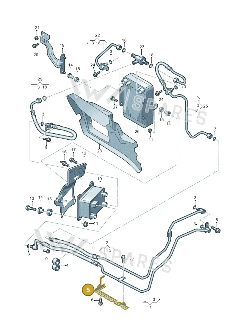 3D0317827L — Volkswagen Phaeton 4motion (2008-2010) diagram 258317510, position 5
