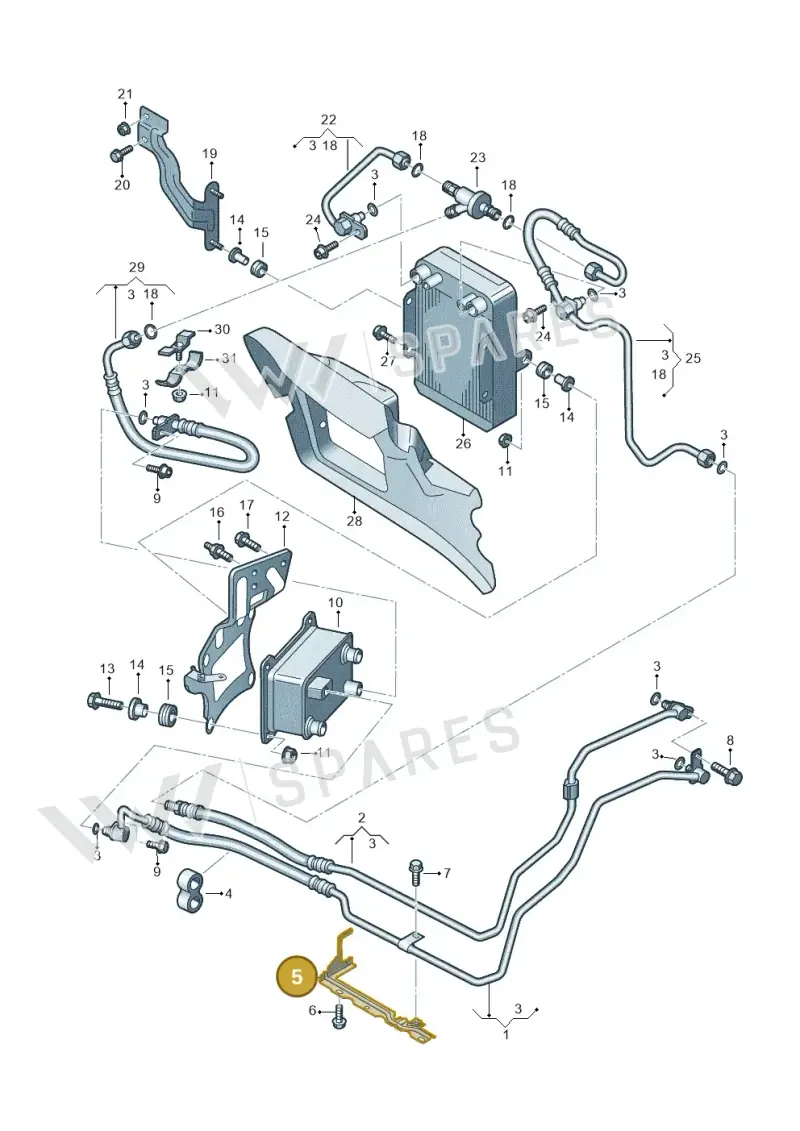 3D0317827L — Volkswagen Phaeton 4motion (2010-2016) diagram 710317510, position 5
