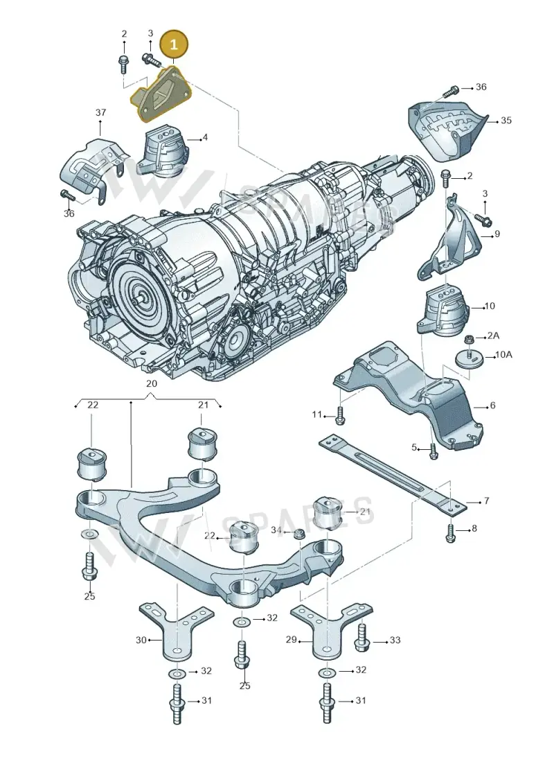 3D0399114AC — Volkswagen Phaeton 4motion (2010-2016) diagram 258399850, position 1